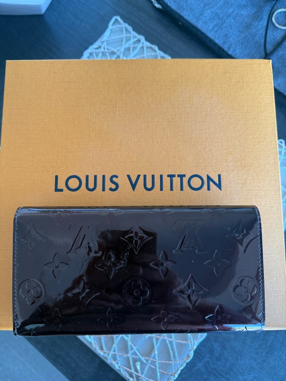 Louis Vuitton Vernis Patent Leather Long Wallet - Burgundy - Picture 6 of 9